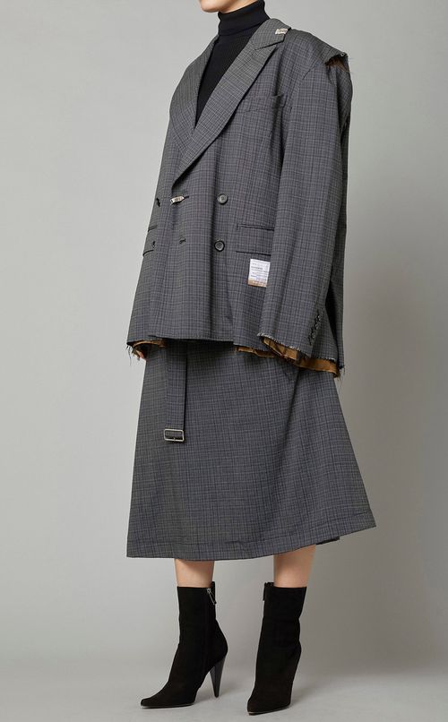 ウエストデザインウールスカート