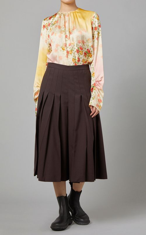 フラワープリントグラデーションブラウス