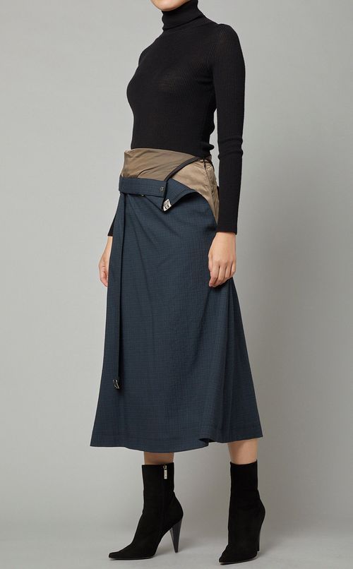 ウエストデザインウールスカート