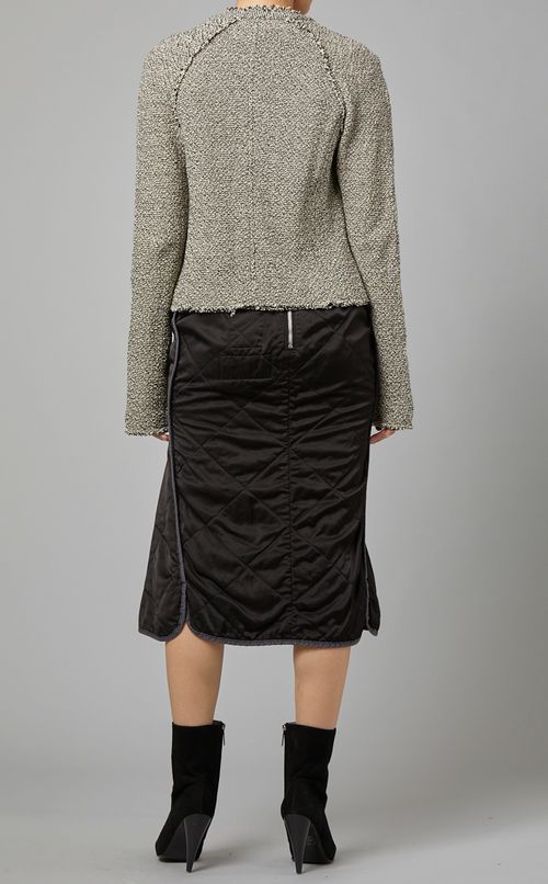 ノーカラーツイードショートジャケット