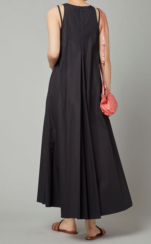 コットンダブルストラップロングワンピース