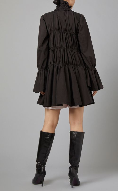 ギャザーフレアミニワンピース