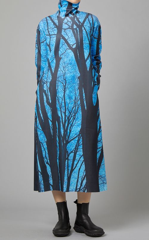 リブハイネックワンピース