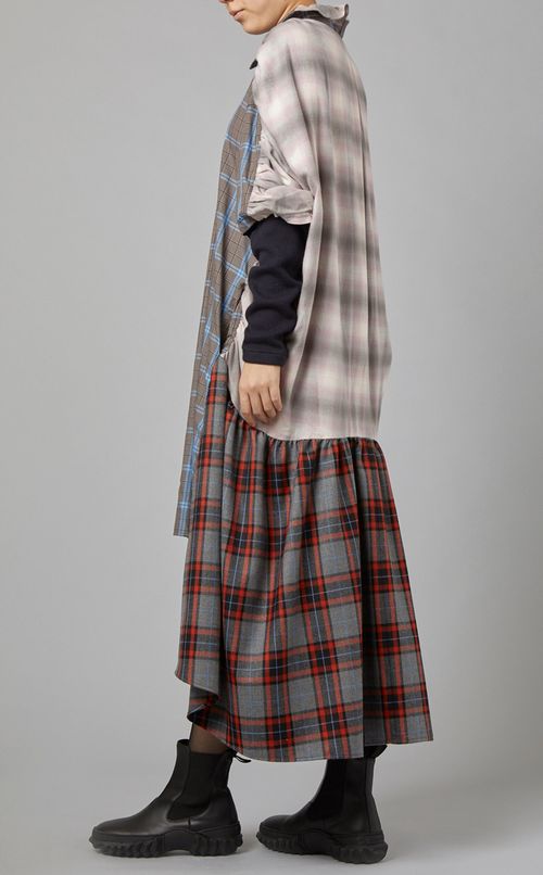 チェックミックスコクーンドレス