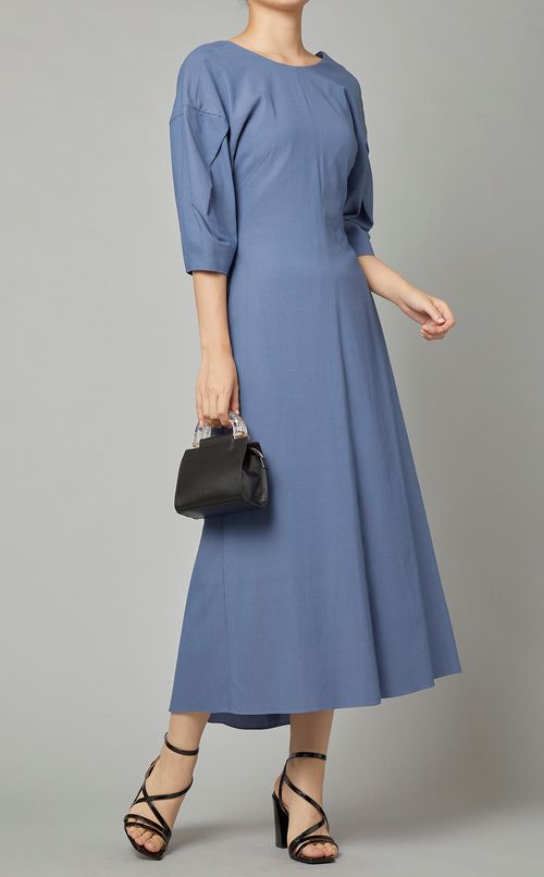 ギャザーバッグショートスリーブドレス