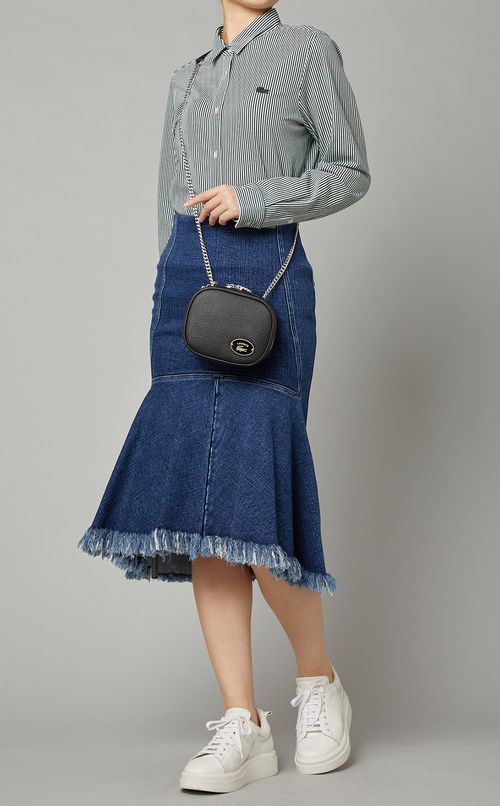 コットン混ストライプシャツ