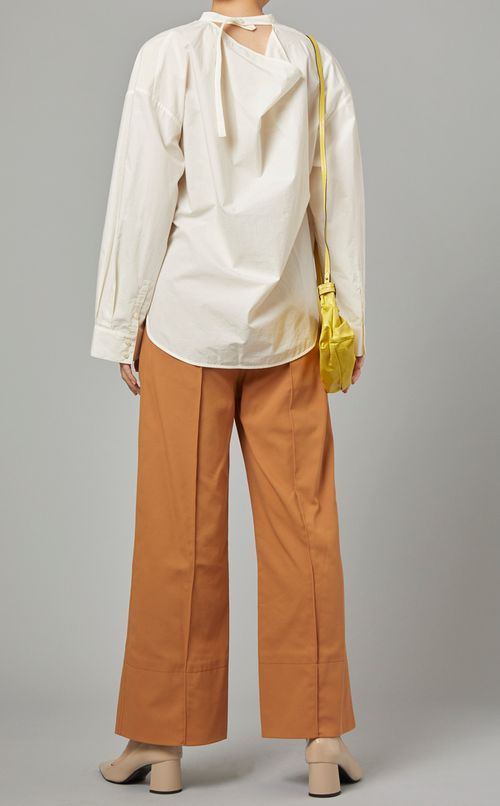 ドレープバックロングスリーブブラウス