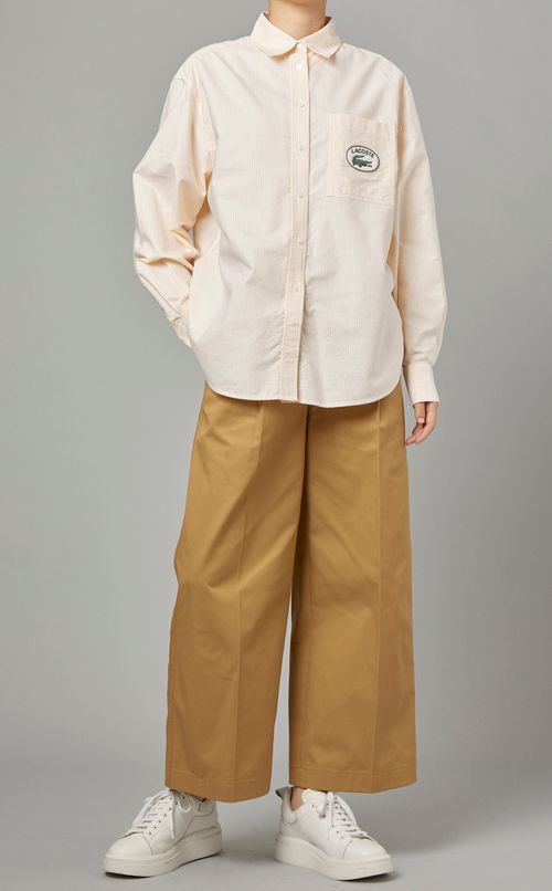 エンボスロゴストライプシャツ