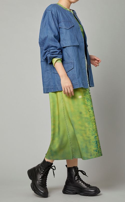 リブクルーネックワンピース