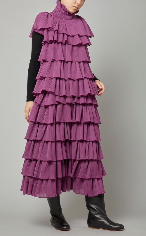 ティアードノースリーブトップス