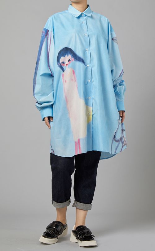 オーバーサイズプリントブラウス