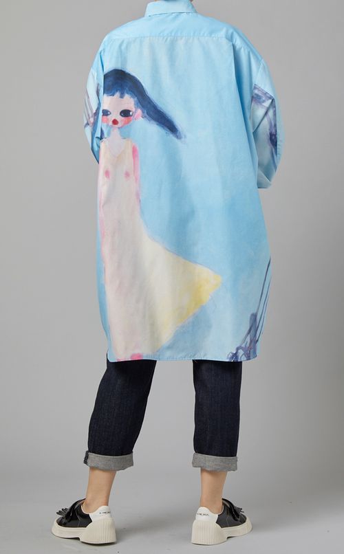 オーバーサイズプリントブラウス