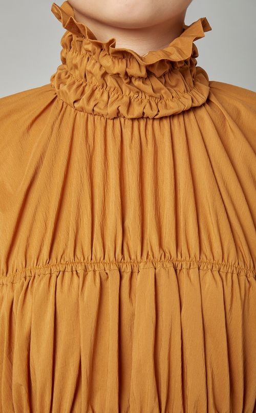 ギャザーフレアミニワンピース