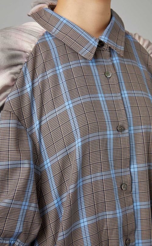 チェックミックスコクーンドレス