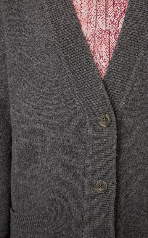 ウールVネックロングカーディガン