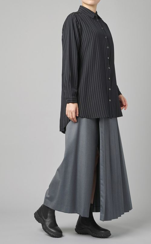 ストライプロングシャツ