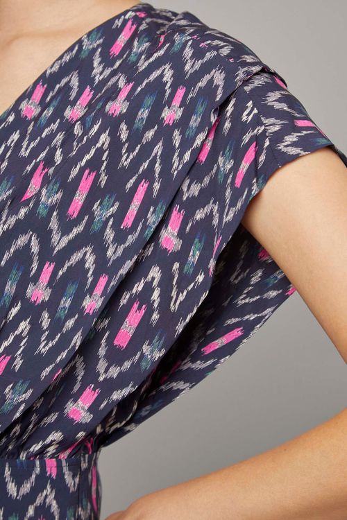 プリントVネックワンピース