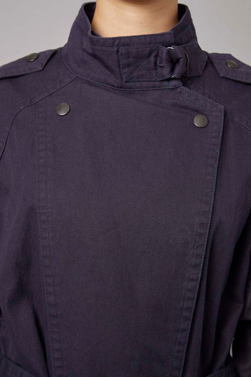 コットン切替ロングトレンチコート