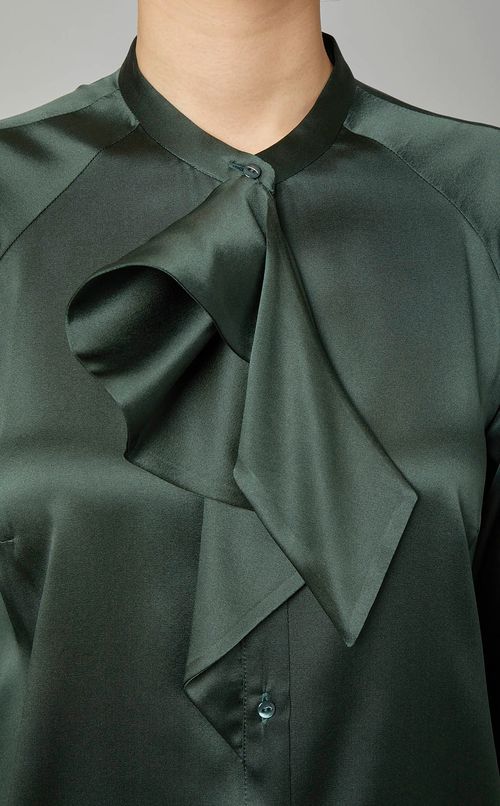 シルクサテンボウタイブラウス