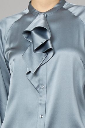 シルクサテンボウタイブラウス