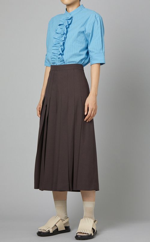 フロントプリーツワイドパンツ