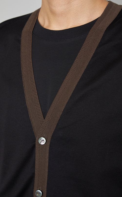 コットンバイカラーカーディガン