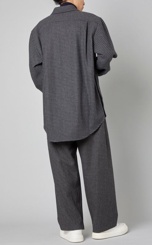 ハウンドトゥースウールシャツ