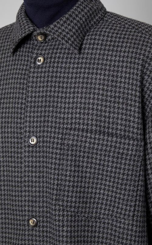 ハウンドトゥースウールシャツ