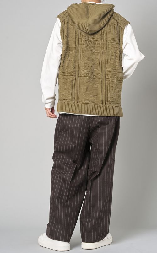 チャンキーニットフーディベスト