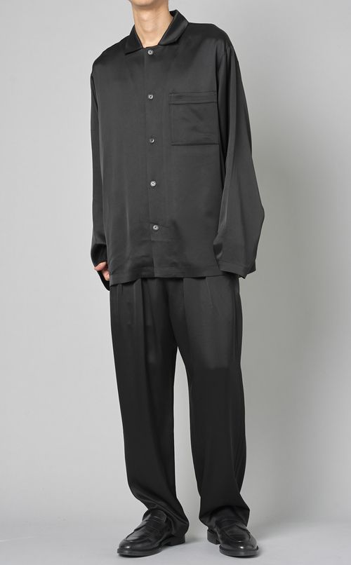 スリップサテンオープンシャツ