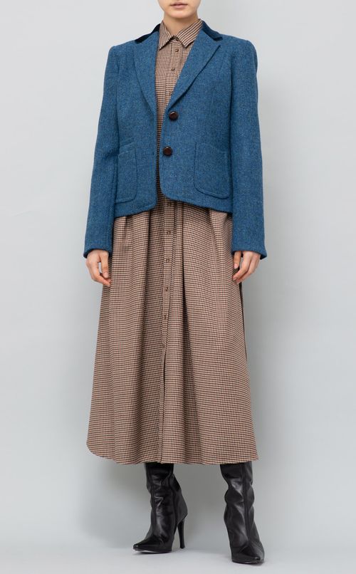 ベルト付フランネルワンピース