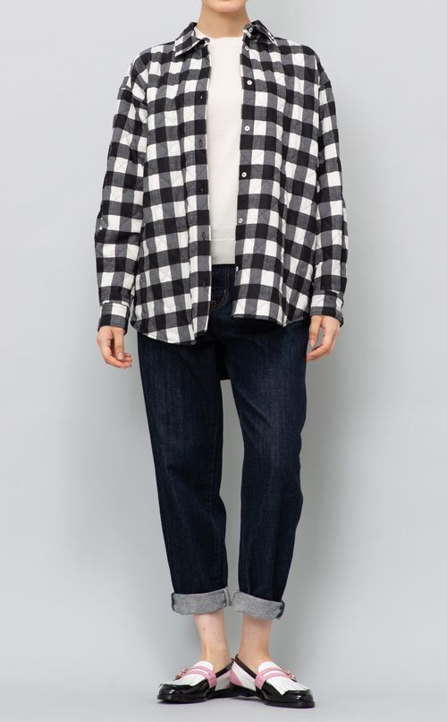 チェック柄キルティングシャツ