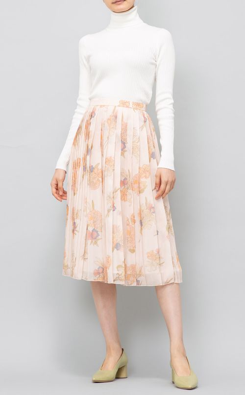 フラワープリントプリーツスカート