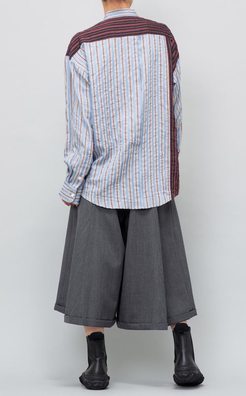 ストライプパネルシャツ