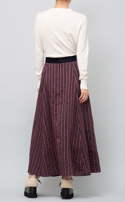 シルク混ストライプスカート