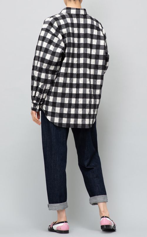 チェック柄キルティングシャツ