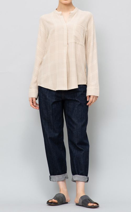 チェックスキッパーブラウス