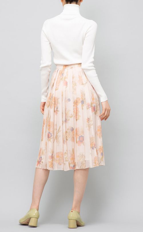 フラワープリントプリーツスカート