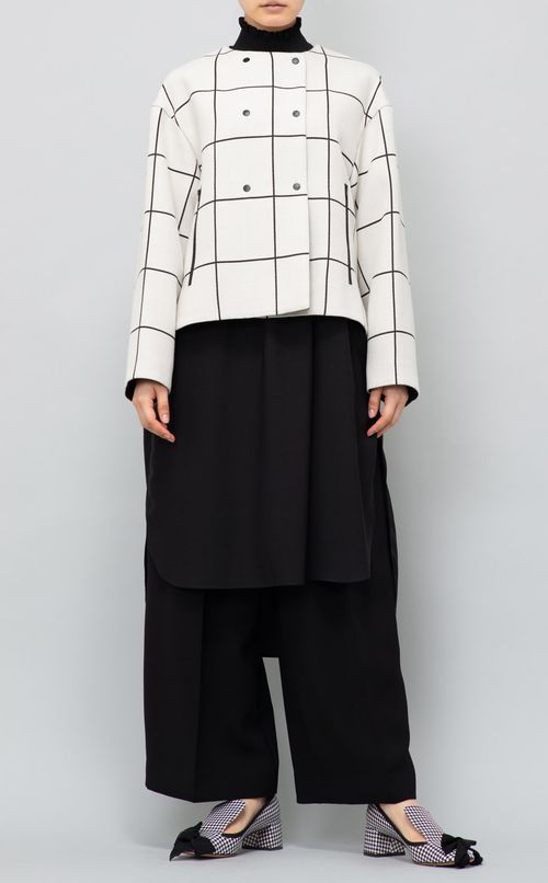 ウィンドウペンダブルノーカラージャケット