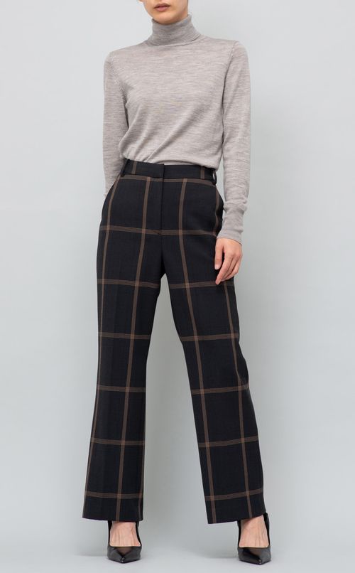 チェックテーパードパンツ