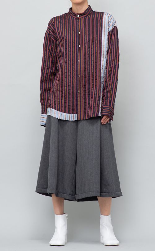 ストライプパネルシャツ