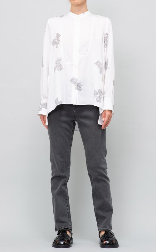 トランプモチーフプリントブラウス