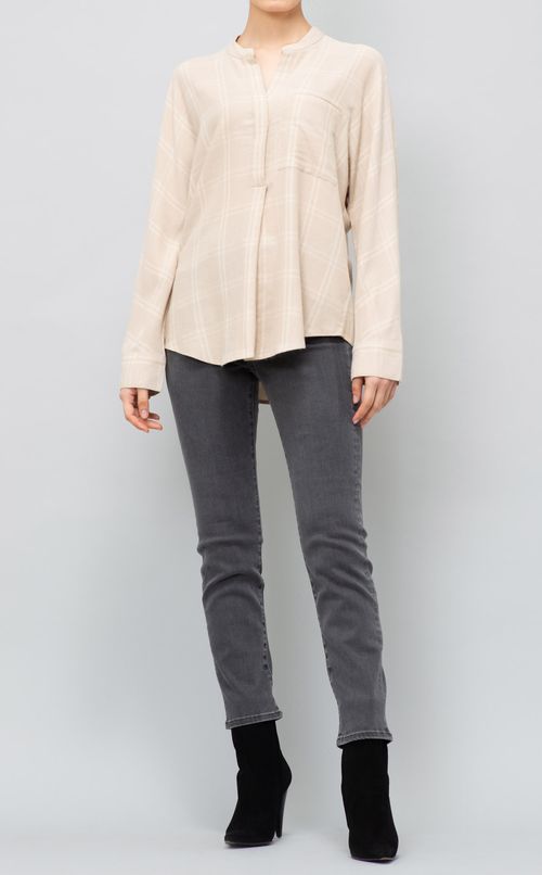 チェックスキッパーブラウス