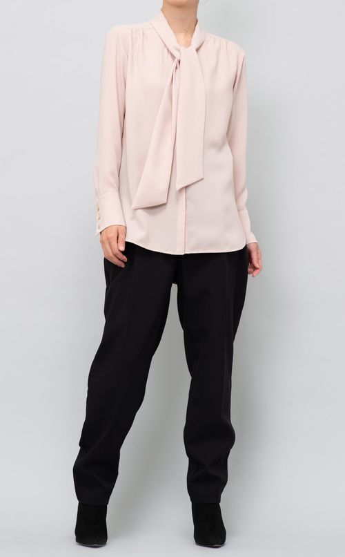 ギャザーボウタイブラウス