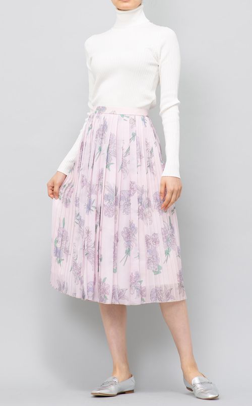 フラワープリントプリーツスカート