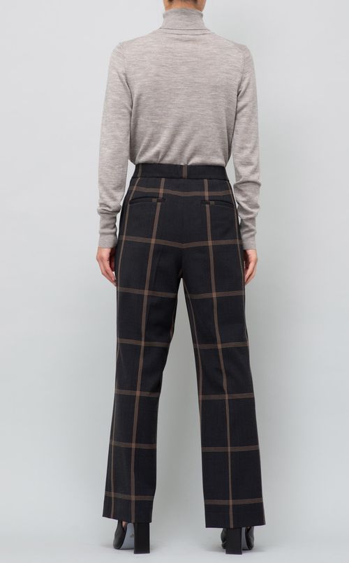 チェックテーパードパンツ