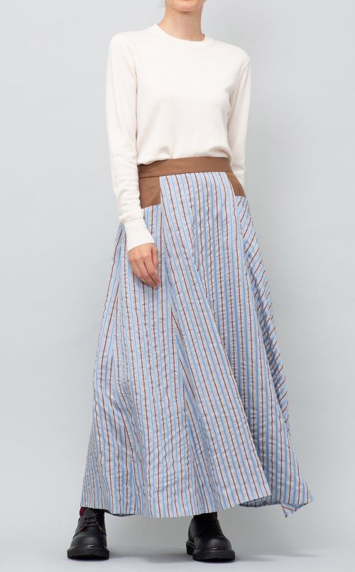 シルク混ストライプスカート