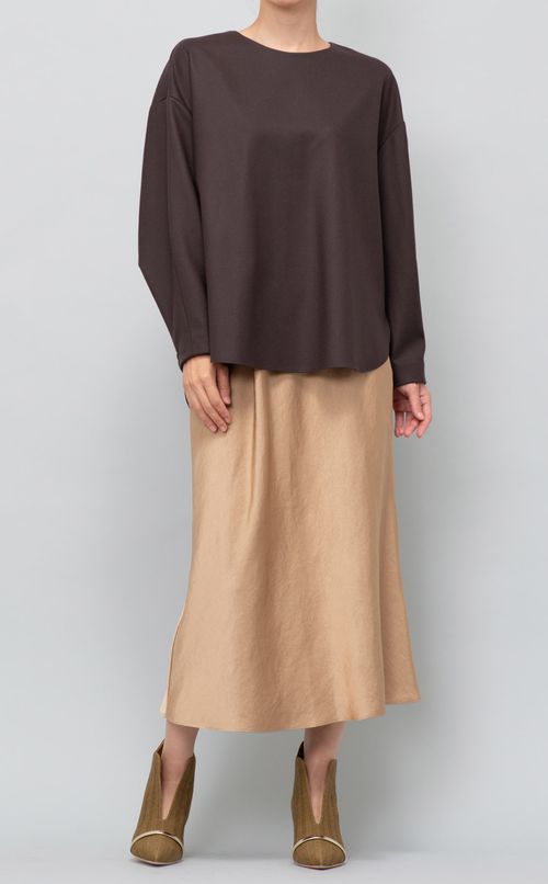 ラウンドヘムTブラウス