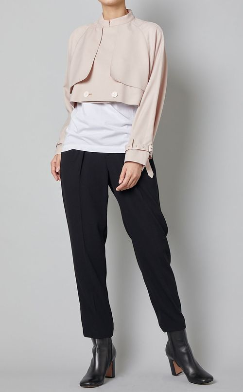 スタンドネックショートトレンチ