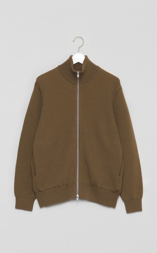 リブニットジップブルゾン